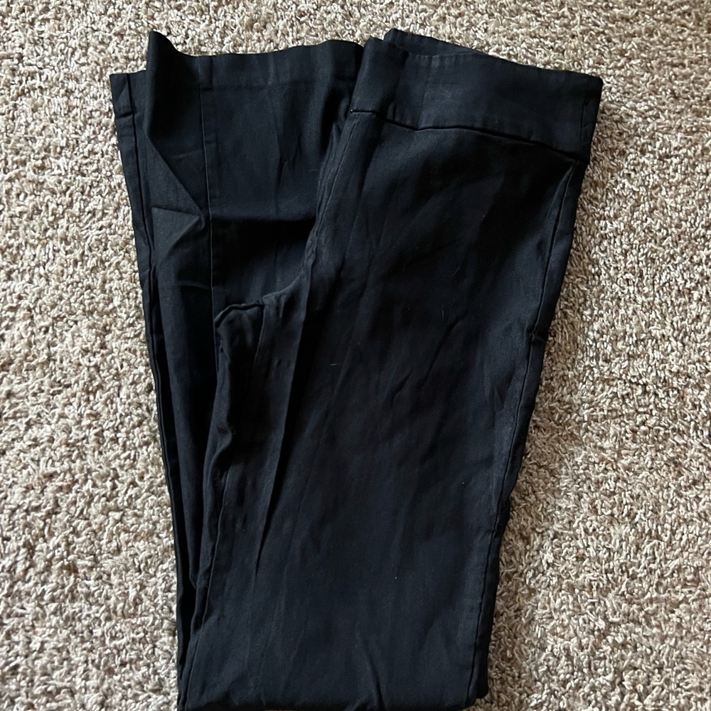 Stretchy black boot cut dress pants